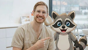 Timmy das Waschbär-Maskottchen